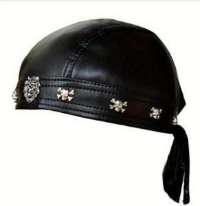 New Arrivals Cute Stylish Y2K Boutique Four Seasons Hats Skeleton Rivet Pu Leather Strap Sea Pirate Hat