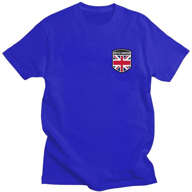 Individuelle Britische UK Vereinigtes Königreich Flagge T-Shirts Herren 100% Baumwolle Tee Tops T-Shirts Kurzarm Mode T-Shirt