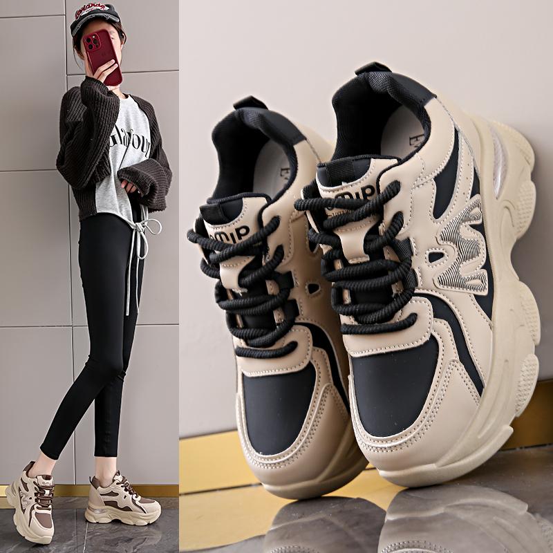 Inner Height Increase Dad Shoes INS Tide Spring and Autumn Platform Sports Travel Shoes New CM Height Increase