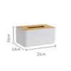 Wood Grain Tabletop Tissue Box with Storage