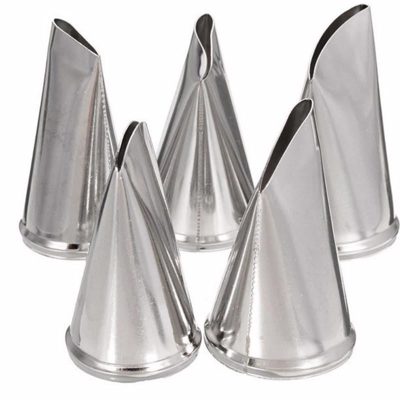 5Pcs Rose Frosting Tube Tips Stainless Steel Nozzles Pastry 3D Wedding Cake Russia Trim Tool