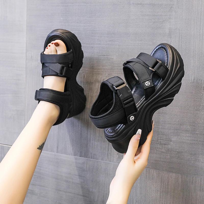 Fashion 2025 Sexy Open-toed Women Sport Sandals Wedge Hollow Out Ladies Sandals Outdoor Cool Platform Shoes Student Beach Summer Shoes