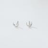 Korean Style S925 Sterling Silver Star & Moon Stud Earrings for Women