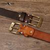 Retro Personality Trend Men's Genuine Leather Top Layer Cowhide Copper Buckle Men's Jeans Belt