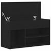 Shoe Bench Black Oak Effect 80 x 30 x 45 cm Engineered Wood