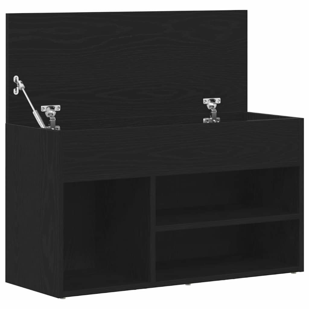 Shoe Bench Black Oak Effect 80 x 30 x 45 cm Engineered Wood