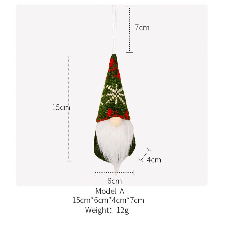 3pcs Forest Old Man Christmas Mini Doll Christmas Tree Pendant Xmas Decoration for Home Gnome Doll Xmas Kids 2022 New Year Gifts KTY