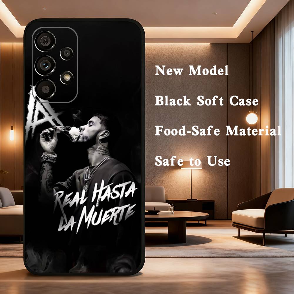 Rapper A-Anuel AA Real For Samsung Galaxy A53,31,52,72,41,Note,J7,8,9,5G,22,73,32,71, Soft Black Silicone Case