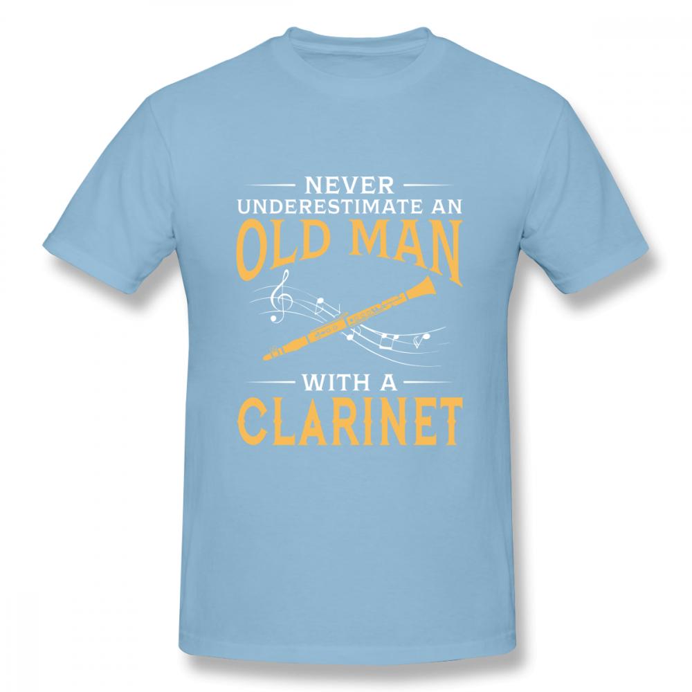 Never Underestimate An Old Unisex With A Clarinet T Shirt Boy Round Neck Tshirt 3d Print Tees Guys Punk Designer Streetwear