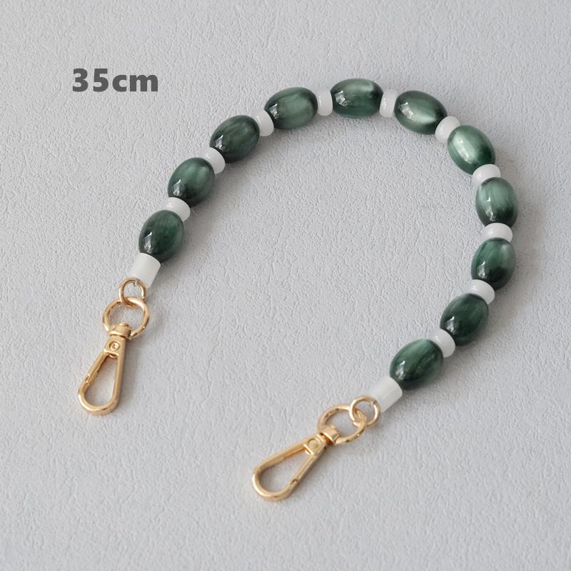 

Новая модная осенняя женская сумка, аксессуар, съемная роскошная бисерная цепочка, симпатичный акриловый ремешок, женская сумка с ручкой через плечо, цепочка 35CM зелёный