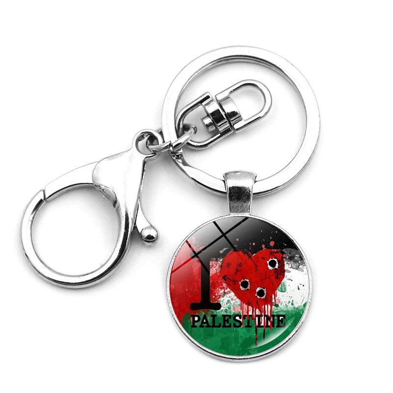 Brelok z flagą Palestyny Stylowy i trwały brelok ze stopu cynku