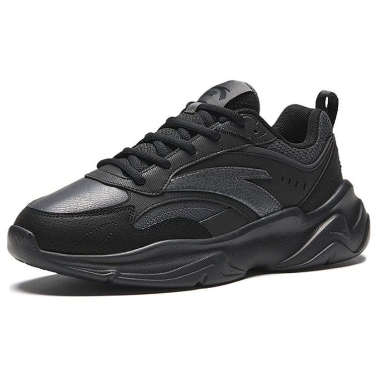 Anta Men Retro Casual Dad Shoes All Black 112348812-8