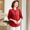Stylish Short-Sleeve Top for Middle-Aged Women
