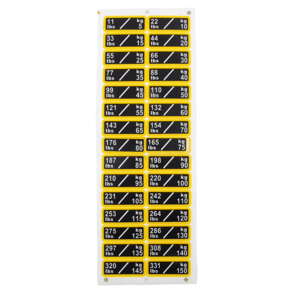 Clear Number Weight Labels for Fitness Gear Easy Application and Removal
