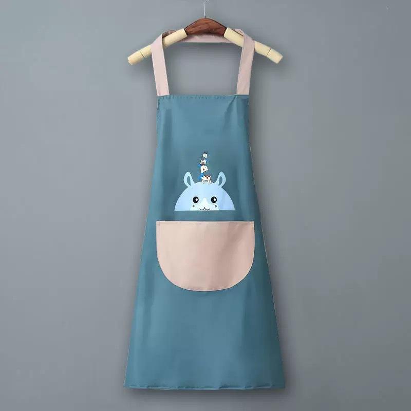 Waterproof and Oil-Resistant Kitchen Apron - Fashionable Unisex Design for Cooking and Housework