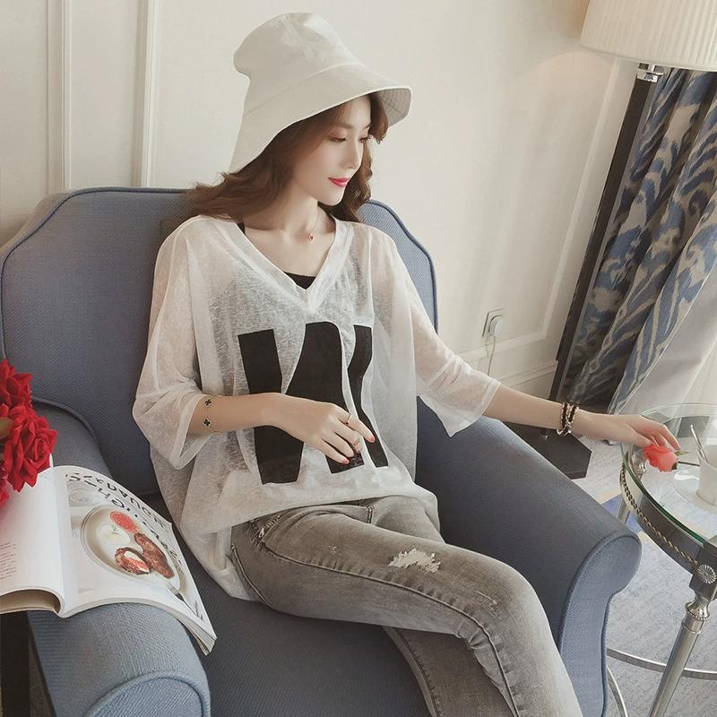 

Футболка большого размера для женщин на лето, пухлые, Mm, свободный топ с V-образным вырезом, топ-майка, комплект из двух предметов, топ с короткими рукавами, модная футболка M белый