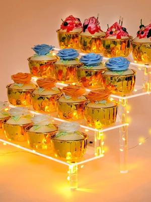 Clear Acrylic Display Stand For Anime Figures Cupcake Shelf Organizer Desserts Holder Jewels Display Risers Stand Perfume Stand