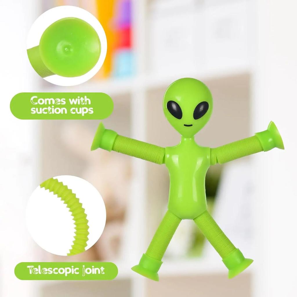 Suction Cup Telescopic Tube Alien Toys Variable Decompression Kids Early Education Puzzle Toys Fun DIY Interactive Game Props