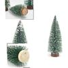 NOLITOY 10Pcs Mini Christmas Trees Decor Artificial Christmas Tree Bottle Brush Trees Sisal Snow Pine Trees with Wooden Base for Christmas Decor
