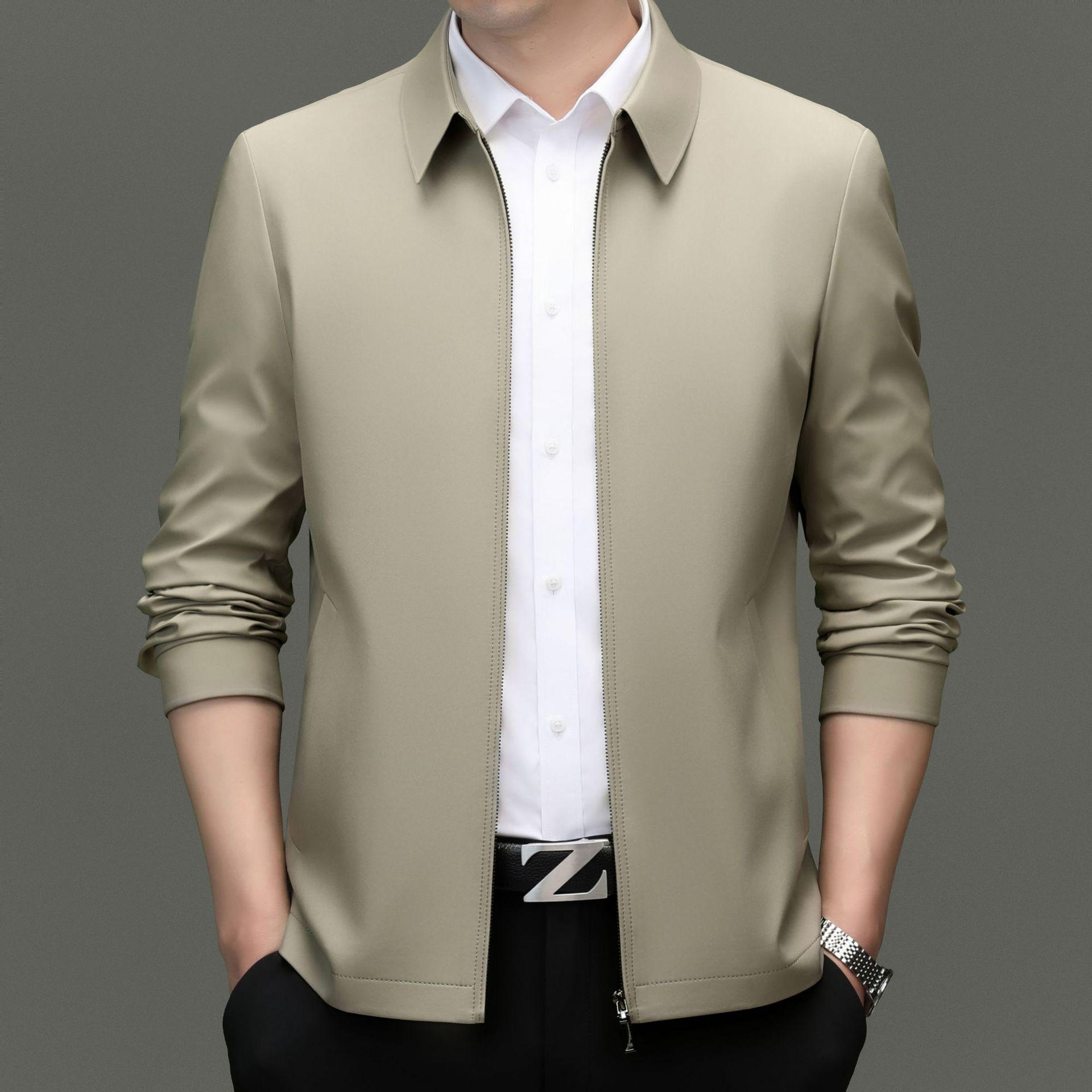 

Men s 2025 Autumn/Winter Executive Jacket: Non-Iron, Wrinkle-Resistant Business Casual Outerwear XXL хакі