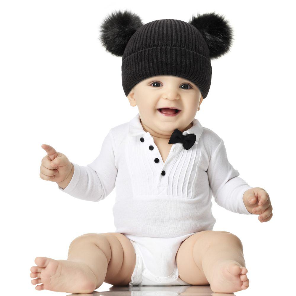 High Stretch Thick Beanie Warm Caps Women Pompom Hat Winter Hat Parent-child Hat