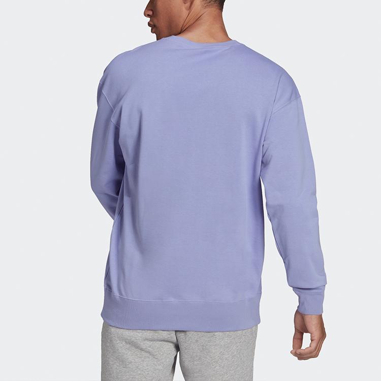 Adidas Sport Round Neck Sweatshirt Pullover Men Tops Light-Purple HE4347