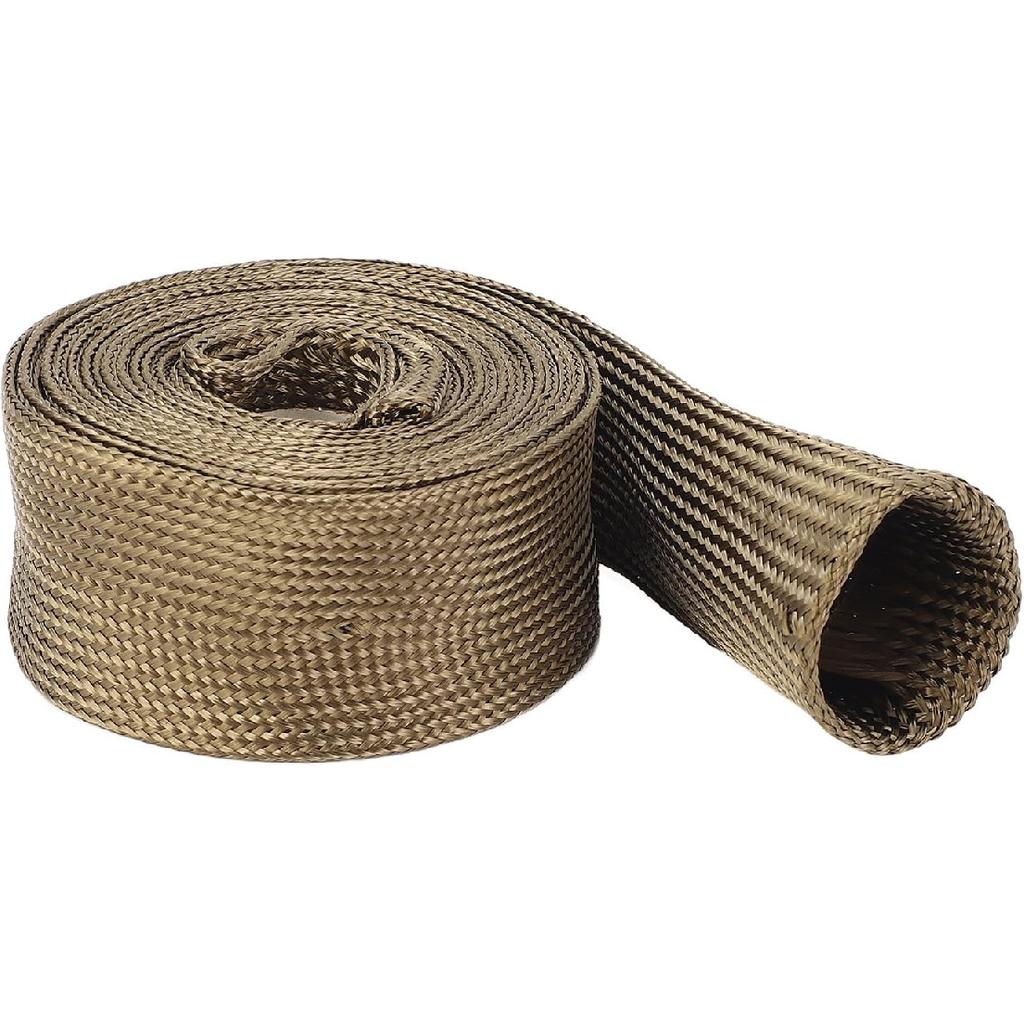 Hose HeatShield Sleeve, 9.8FT Wire Heat Basalt Fiber Fireproof Exhaust Pipe Wrap for Motorcycle and Car, Heat Protectors