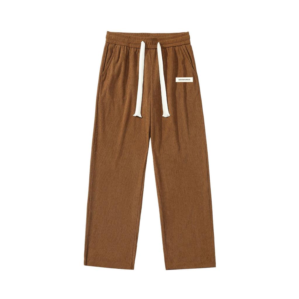 Pánské ležérní all-match rovné proužkované sportovní kalhoty plus tlusté kalhoty