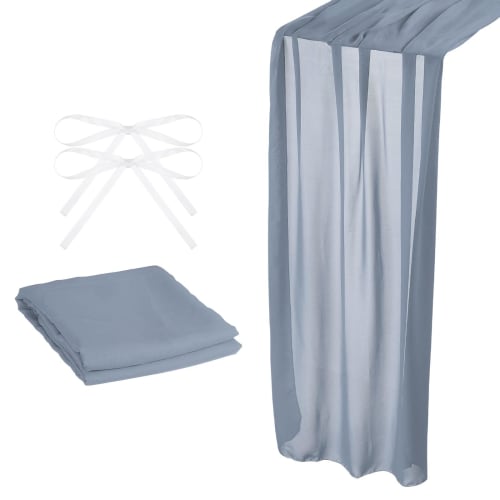 Uxcell Chiffon Table Runner, 3M, 72 X 305 Cm, Rustic Gauze Tablecloth, Sheer Wedding Table Runner for Weddings, Bridal Parties, and Table Decorations,