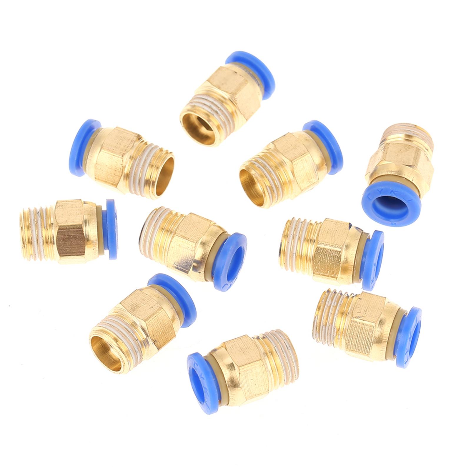 

10pcs Pneumatic Quick Connector Air Fittings Adapter 8mm Diameter Thread 1 4BSP Set