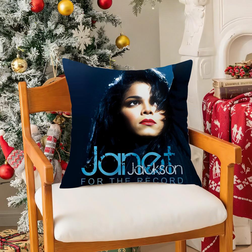 Cute J-JanetS J-JacksonS Pillow Case Silky Elegant Comfort Sofa Bed Invisible Zipper