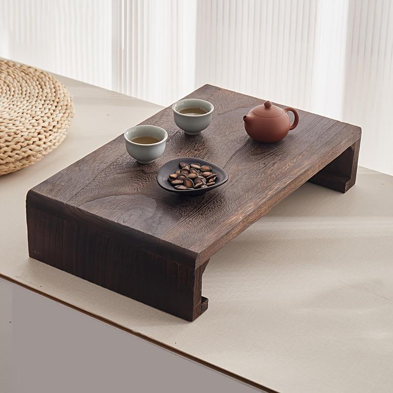 1 pz Tavolini da Letto Rettangolari in Legno con Gambe Pieghevoli, Tavolino da Caffè e Tavolino da Tè, Verniciato, per Meditazione, da Sedersi sul Pavimento