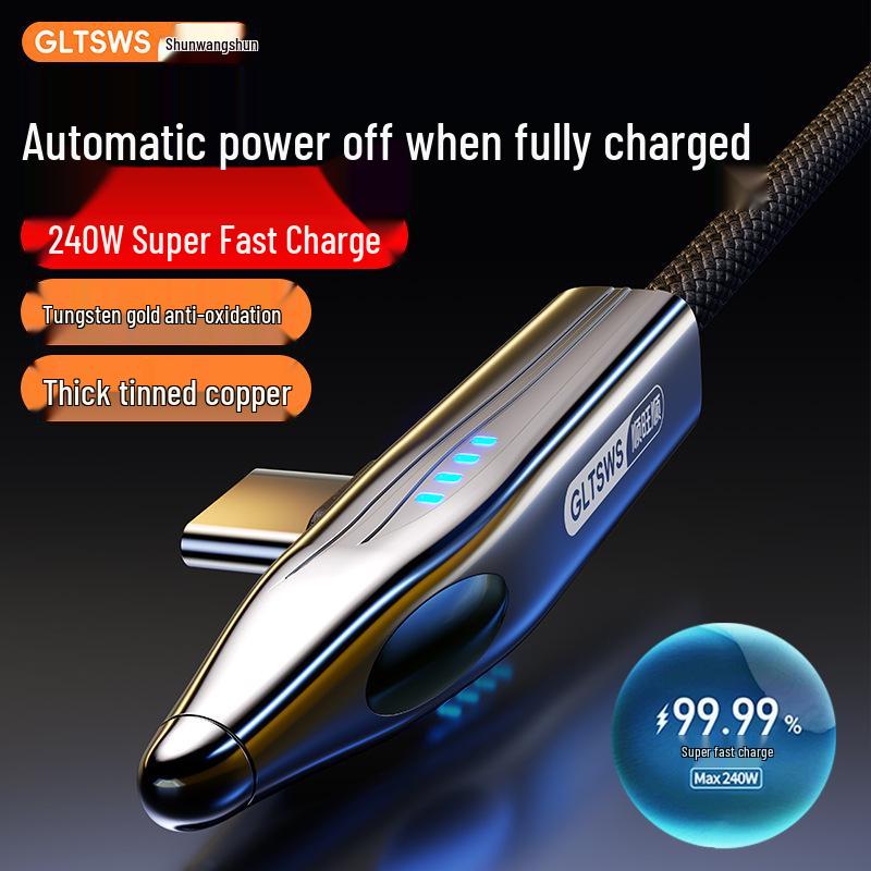 Shunwangshun 6A Fast Charging Braided Cable for OnePlus, OPPO, Xiaomi - Ideal for E-sports and Mobile Games