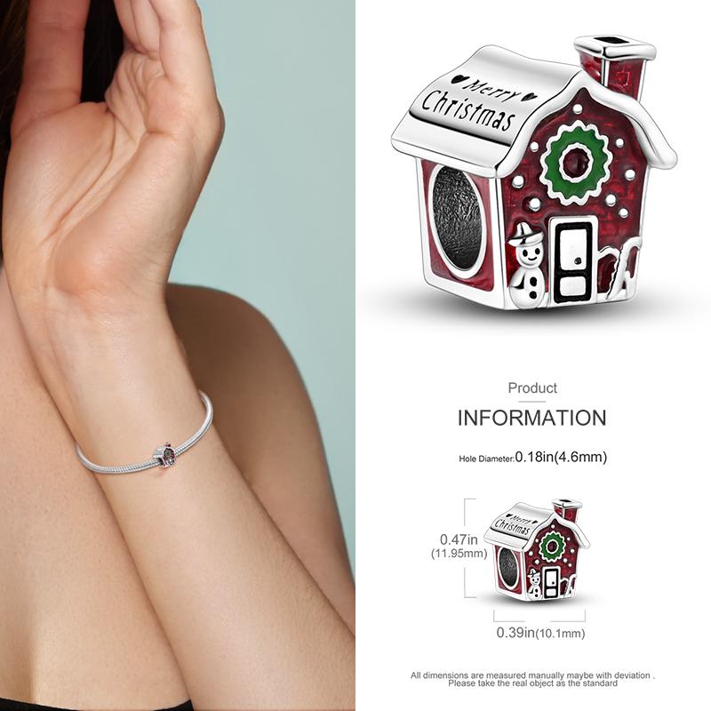 Copper Christmas Charm Beads Fit Original Bracelet Dangle Women Diy Jewelry Christmas Gifts