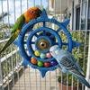 Bite Resistant Parrot Spinner Rattle Toy Colorful Beads Bird Cage Toy  Entertainment