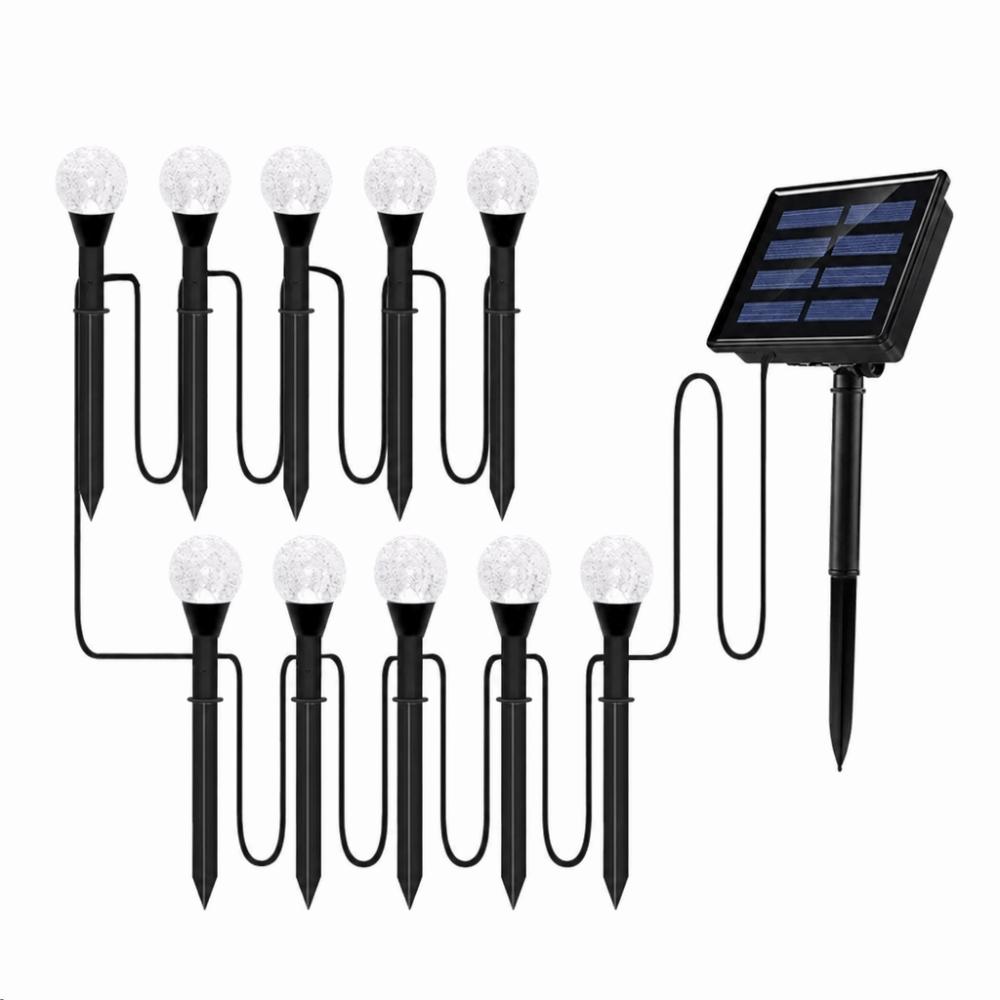 Smart Solar Powered LED Outdoor Ground Light Waterproof 20 LED Bulbs Solar Garden Light LED Path Deck Light Landscape