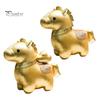 Collectible Animal Plush Small Zodiac Horse Mascot Doll Golden Stuffed Statue Blessing Souvenir Gift Even Filling for Chinese New Year Spring Festival