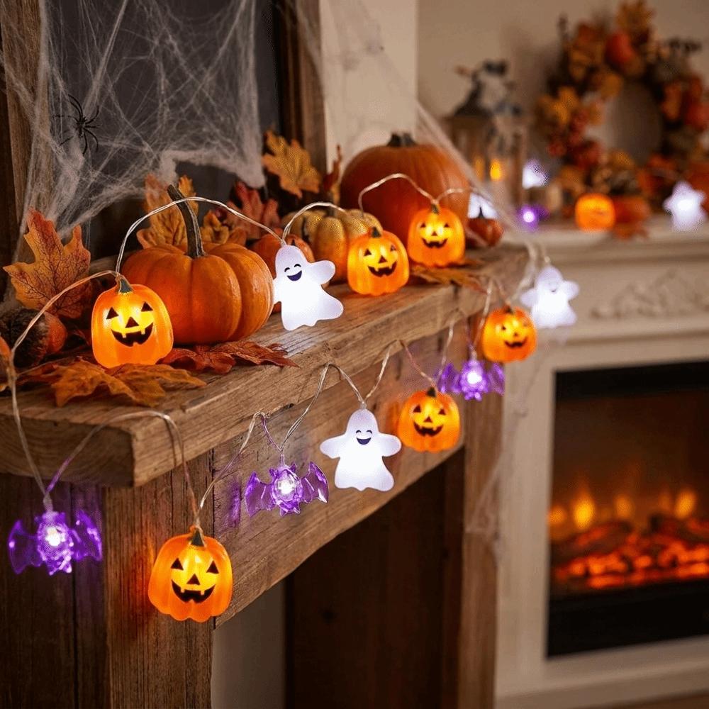 Ghost LED String Lights Battery Powered Decorative Light String Halloween Party Lights  Festival