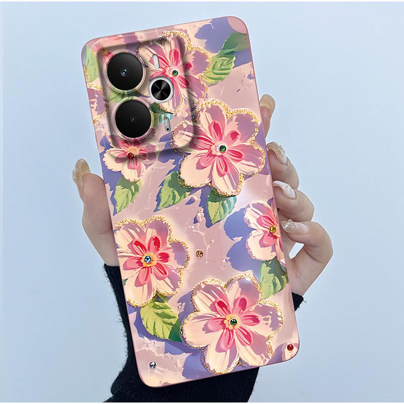 

For Realme 14T 5G Phone Case Fashion Simplicity Oil Painting Liquid Silicone Soft Cover For Realme 14 Realme14 Anti Slip Fundas Realme 14T 5G