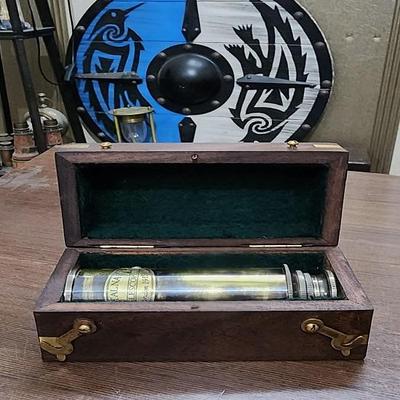 Telescopio funcional Ottway de latón, lentes especiales, regalo para él, 27,94 cm