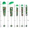 5-Piece DIY Beaded Metal Handle Makeup Brush Set - Concealer & Eyeshadow Brushes for Halloween & Christmas