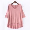 V-Neck Batwing Sleeve Women's Casual Solid T-Shirt - Spring/Summer Korean Plus Size