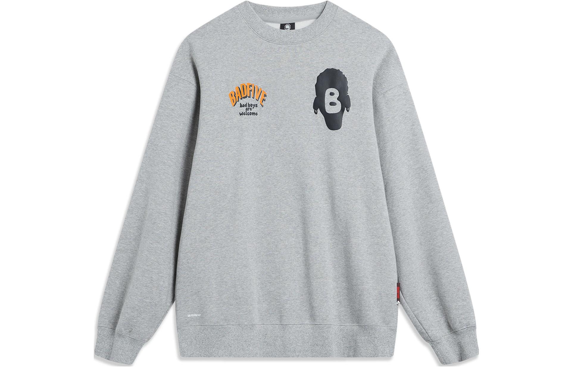 Li Ning Badfive Sweatshirt Men s Heather Gray AWDT873-2 XL