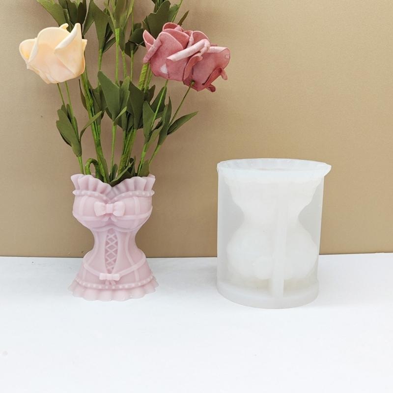 Skirt Vase Silicone Mould Handmade Woman Dress Candle Molds DIY Epoxy Resin Casting Moulds DIY Gypsum Flower Pots Making