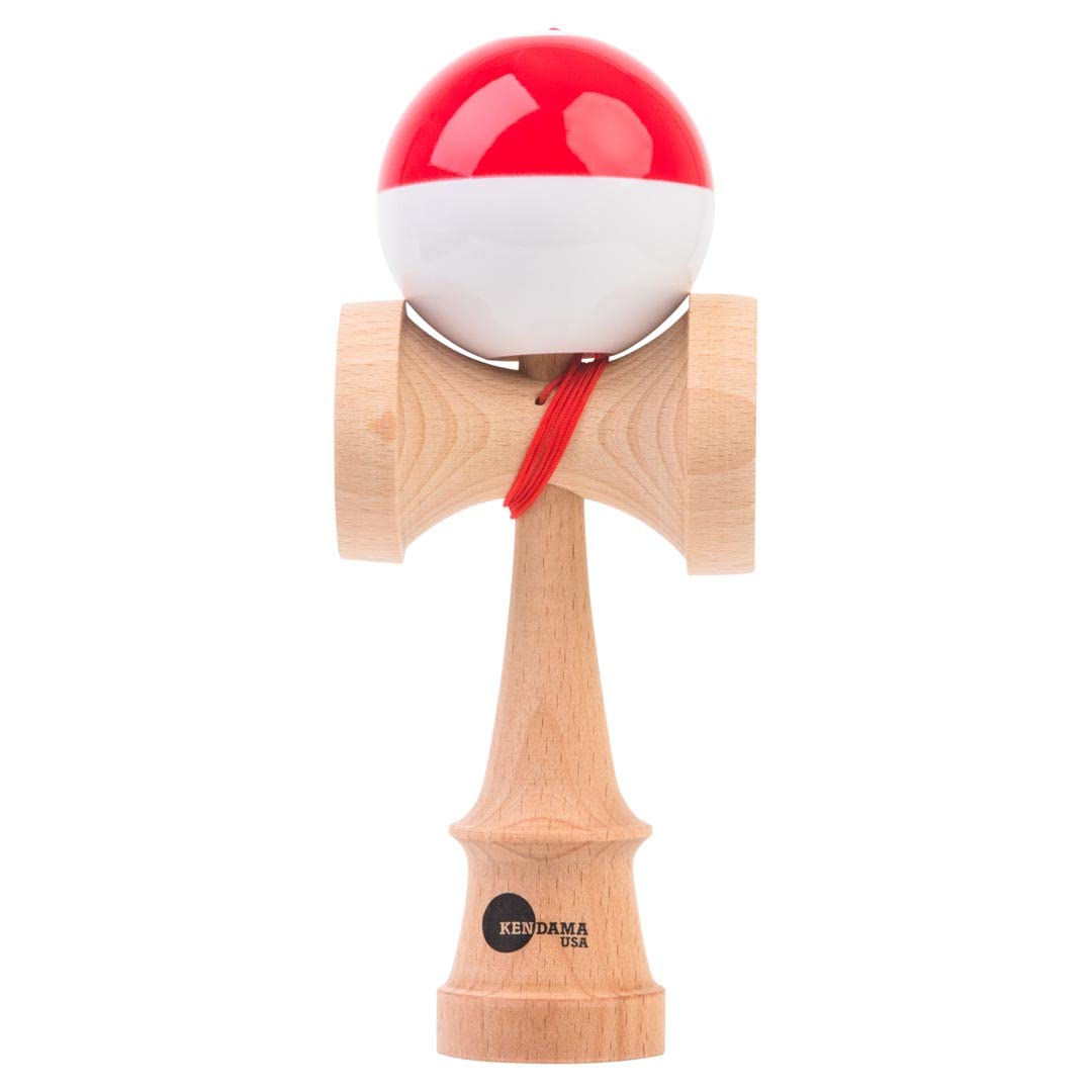

KENDAMA USA Kaizen Kendama Jet Shape Half Split Improved Kendama Half Split JET Shape and (Red White)