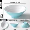 Two-Color Thickened Melamine Noodle Bowl - Large, Threaded Design for Restaurants, Perfect for Noodle Soup, Ramen, and Snail Rice Noodles