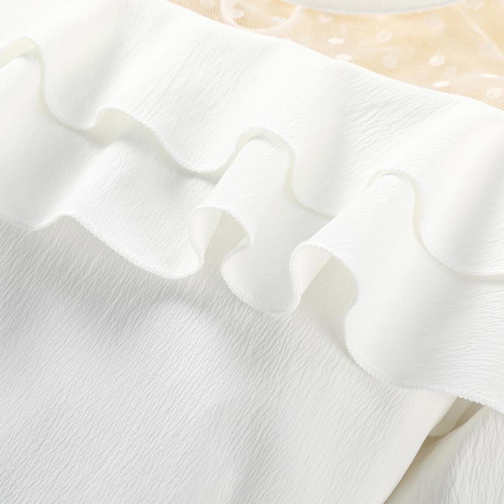 2024 Spring Girls' Princess Dress with Patchwork Mesh and Lace