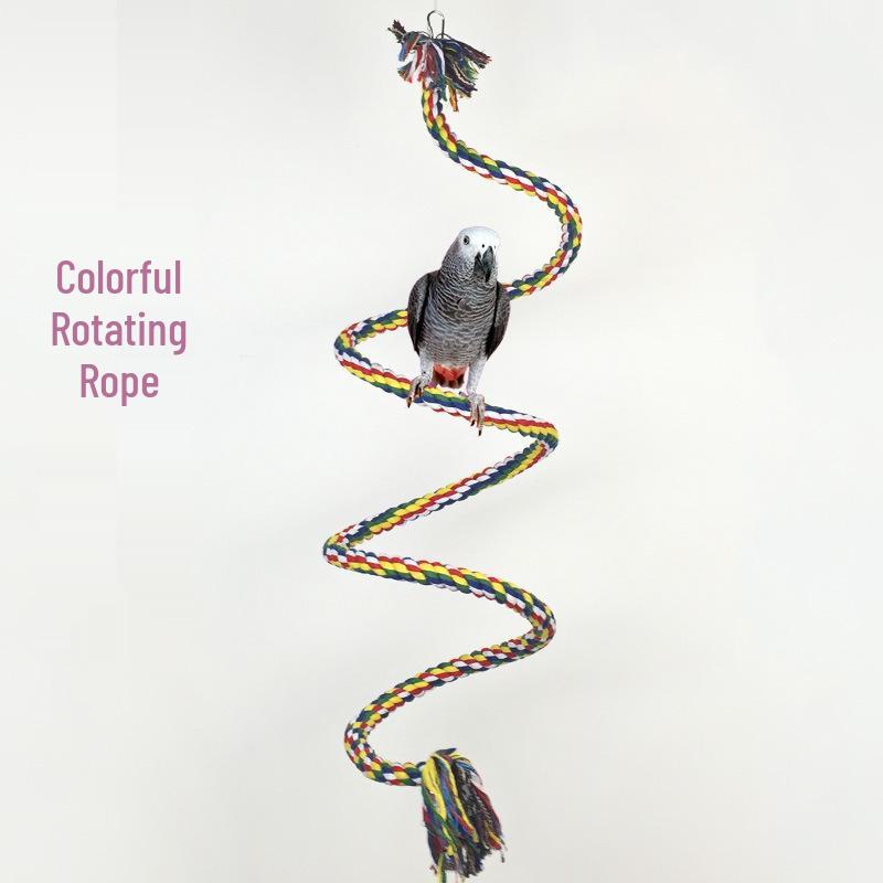 

Красочные хлопковые веревочные жевательные и лазательные игрушки для попугаев (Большой, Средний, Маленький) Diameter 1.8CM, Length 1M