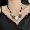 1 Piece Resin Alloy Geometric Leather Cord Clavicle Chain, Niche Personality Style, Suitable for Daily Wear / Party Accessories