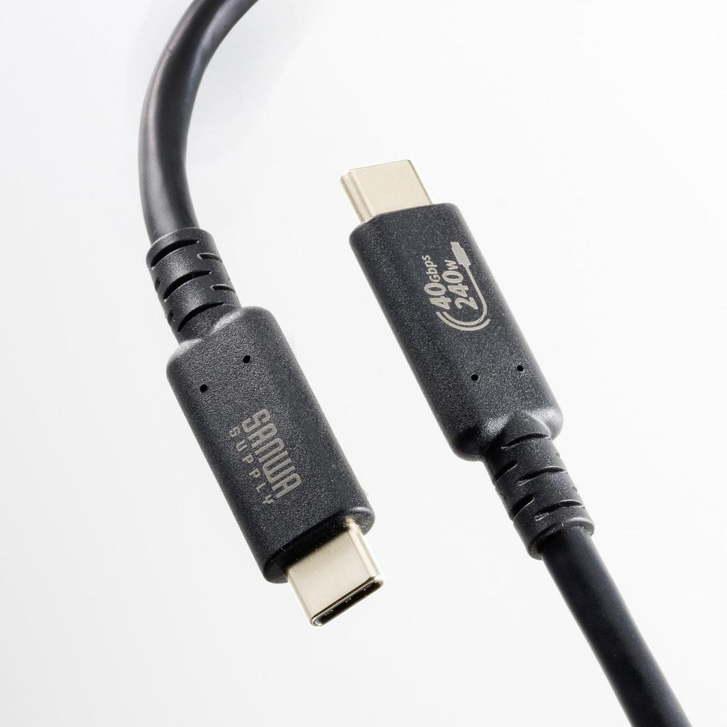 SANWA SUPPLY USB 40Gbps (USB 4 Gen 3) Type-C Cable KU-40GCCPE10